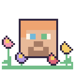 Pixel art Alex dans le jardin, grille 40 × 40