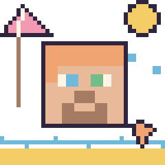 Pixel art Alex à la plage, grille 40 × 40