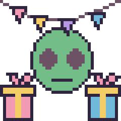 Pixel art Alien pour un anniversaire, grille 40 × 40