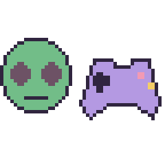 Pixel art Alien et Manette, grille 48 × 48