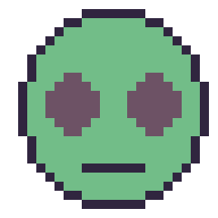 Pixel art Alien, grille 24 × 24