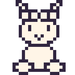 Pixel art Alpaga assis, grille 24 × 24
