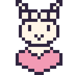 Pixel art Alpaga avec un cœur, grille 24 × 24