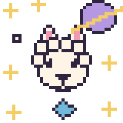 Pixel art Alpaga dans l’espace, grille 40 × 40