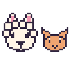 Pixel art Alpaga et Chat en portrait, grille 40 × 40