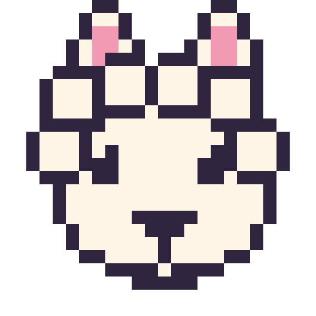 Modèle de pixel art Alpaga sur une grille de 24 par 24 cases