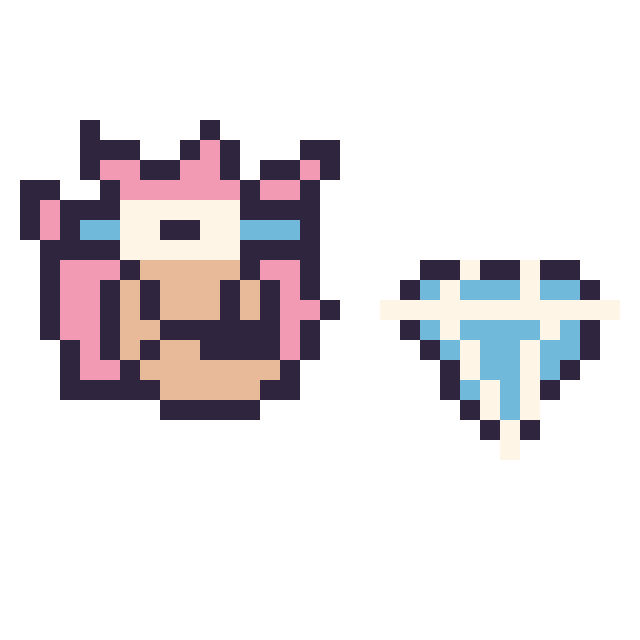 Modèle de pixel art Amy mini et Diamant simple 12 × 12 sur une grille de 32 par 32 cases