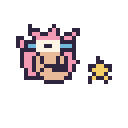 Pixel art Amy mini et Étoile mini, grille 32 × 32