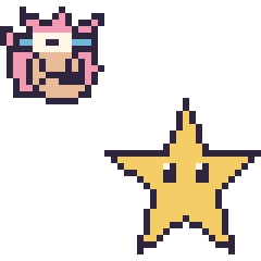 Pixel art Amy mini et Étoile, grille 40 × 40