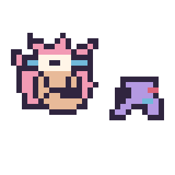 Pixel art Amy mini et Manette simple 10 × 10, grille 32 × 32