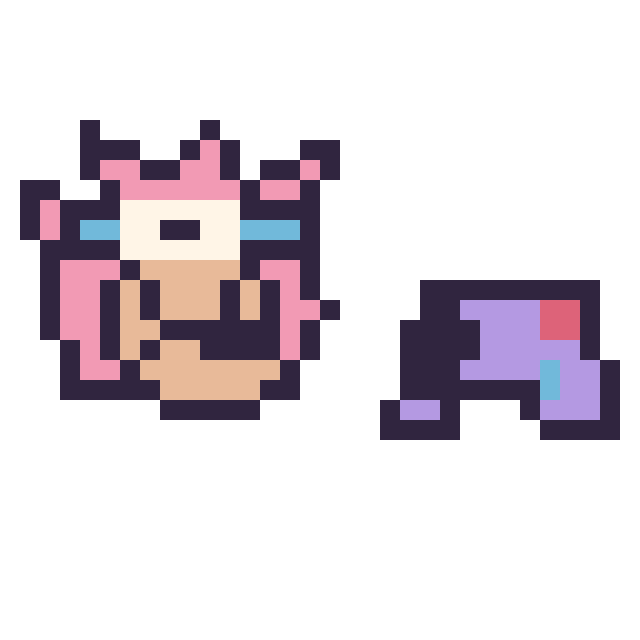 Modèle de pixel art Amy mini et Manette simple 12 × 12 sur une grille de 32 par 32 cases
