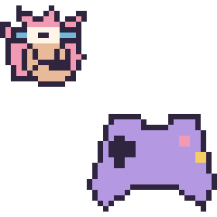 Pixel art Amy mini et Manette, grille 40 × 40