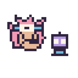 Pixel art Amy mini et Robot simple 10 × 10, grille 32 × 32