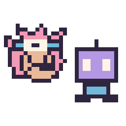 Pixel art Amy mini et Robot simple 16 × 16, grille 32 × 32