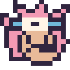 Pixel art Amy mini 16 × 16, grille 16 × 16