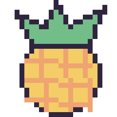 Pixel art Ananas, grille 24 × 24