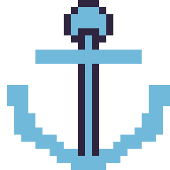 Pixel art Ancre, grille 24 × 24