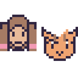 Pixel art Anna mini et Tigrou mini, grille 32 × 32