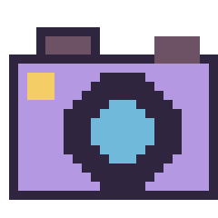 Pixel art Appareil photo, grille 24 × 24