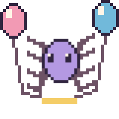 Pixel art Araignée avec des ballons, grille 40 × 40