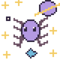 Pixel art Araignée dans l’espace, grille 40 × 40