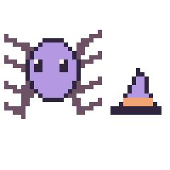 Pixel art Araignée et Chapeau de sorcière simple 12 × 12, grille 40 × 40