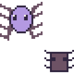 Pixel art Araignée et Araignée Minecraft 16 × 16, grille 40 × 40