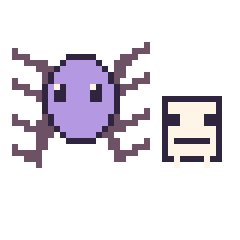 Pixel art Araignée et Squelette Minecraft 16 × 16, grille 40 × 40