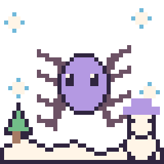 Pixel art Araignée en hiver, grille 40 × 40