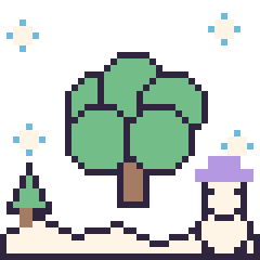 Pixel art Arbre en hiver, grille 40 × 40