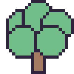 Pixel art Arbre, grille 24 × 24