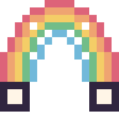 Pixel art Arc-en-ciel simple 16 × 16, grille 16 × 16