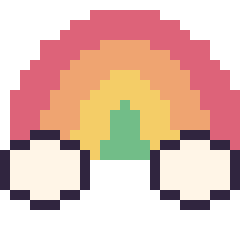 Pixel art Arc-en-ciel, grille 24 × 24