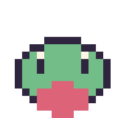 Pixel art Arcko mini 16 × 16, grille 16 × 16