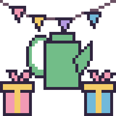 Pixel art Arrosoir pour un anniversaire, grille 40 × 40