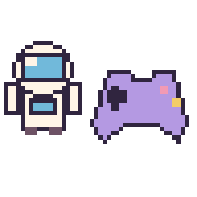 Modèle de pixel art Astronaute et Manette sur une grille de 48 par 48 cases