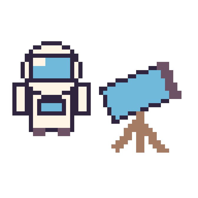 Modèle de pixel art Astronaute et Télescope sur une grille de 48 par 48 cases