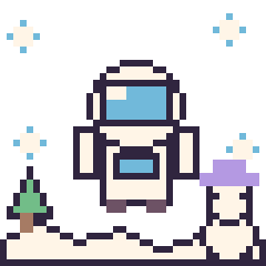 Pixel art Astronaute en hiver, grille 40 × 40