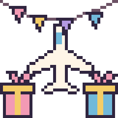 Pixel art Avion pour un anniversaire, grille 40 × 40