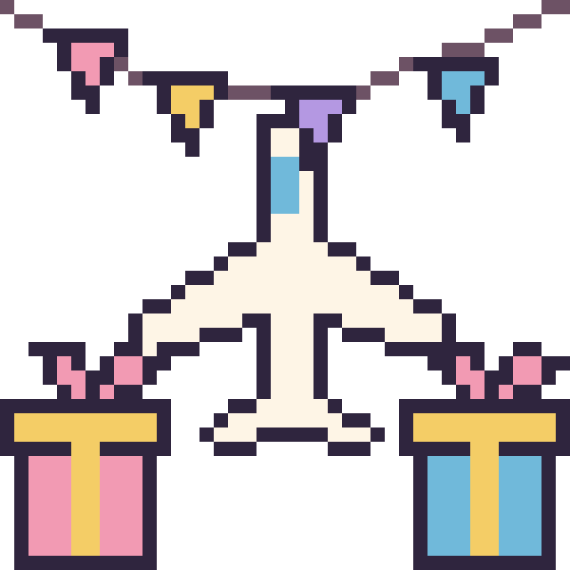Modèle de pixel art Avion pour un anniversaire sur une grille de 40 par 40 cases