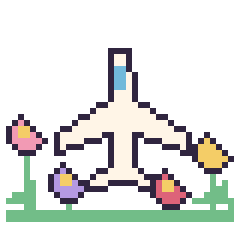 Pixel art Avion dans le jardin, grille 40 × 40