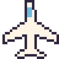 Pixel art Avion, grille 24 × 24