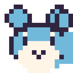 Pixel art Azurill mini 16 × 16, grille 16 × 16