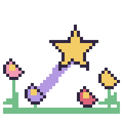 Pixel art Baguette magique dans le jardin, grille 40 × 40