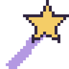 Pixel art Baguette magique, grille 24 × 24
