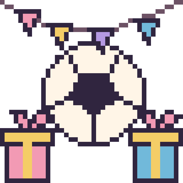 Modèle de pixel art Ballon de football pour un anniversaire sur une grille de 40 par 40 cases
