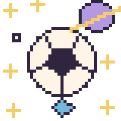 Pixel art Ballon de football dans l’espace, grille 40 × 40