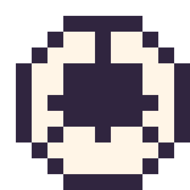 Modèle de pixel art Ballon de football simple 12 × 12 sur une grille de 12 par 12 cases