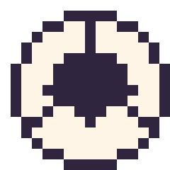 Pixel art Ballon de football simple 16 × 16, grille 16 × 16