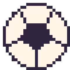 Pixel art Ballon de football, grille 24 × 24